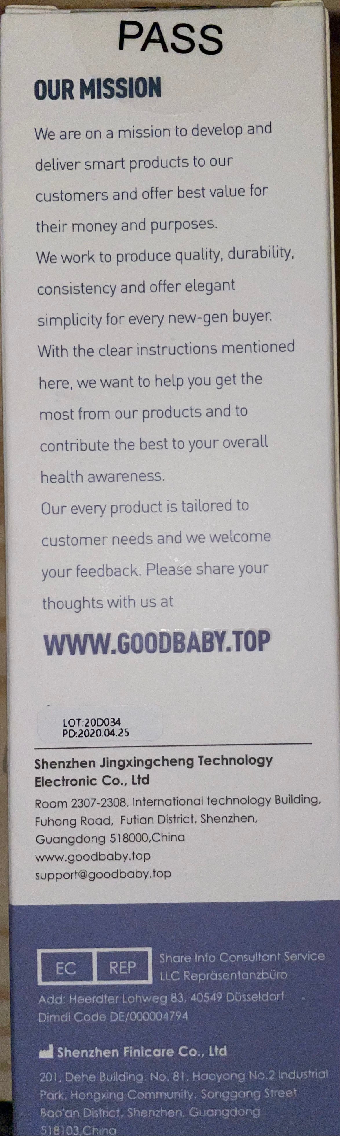 Goodbaby Dual Mode Infrared Thermometer, Ear, Forehead and Room Modes FC-IR100
